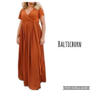 Balticborn DM1963 3x maternity rust maxi dress size 3x